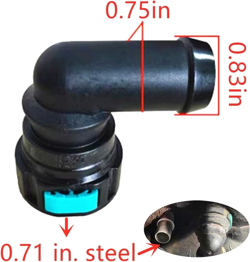 FEEDUN Coolant Hose Connector Adapter,Radiator Pipe Line Fitting for Land Rover Defender,Range Rover,Velar,Evoque,for Jaguar F-PACE,XF,E-PACE,F-TYPE,Engine Heater Hose Assembly Junction 90° Elbow 18mm - Image 2